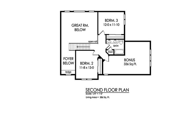 Home Plan - Traditional Floor Plan - Upper Floor Plan #1010-223