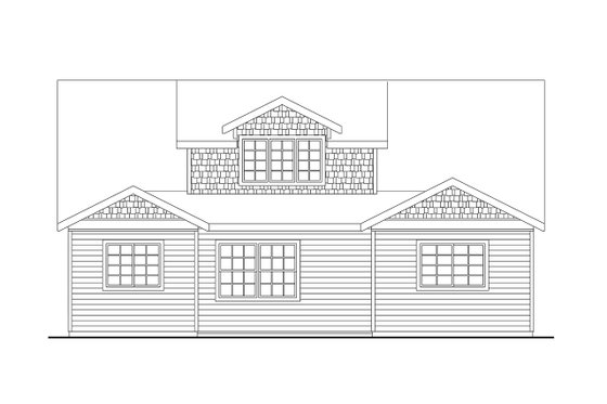 Exterior - Rear Elevation for Bungalow House Plan #124-1436 - 3 bed, 3 bath