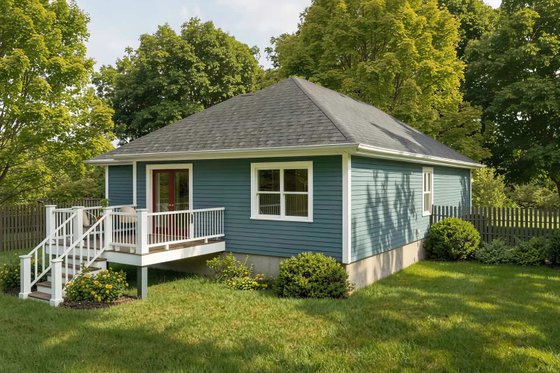 Exterior - Rear Elevation 1 for Traditional House Plan #79-131 - 3 bed, 2 bath