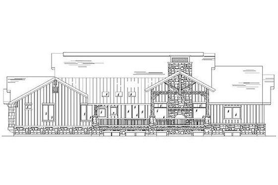 Exterior - Rear Elevation for Country House Plan #5-311 - 5 bed, 6 bath