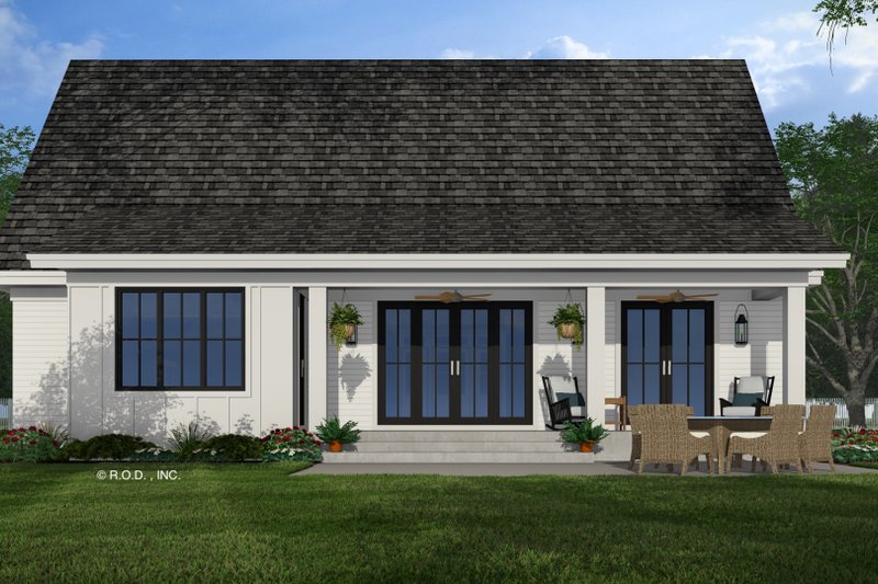 House Blueprint - Exterior - Rear Elevation 1 for Farmhouse House Plan #51-1302 - 3 bed, 3.5 bath