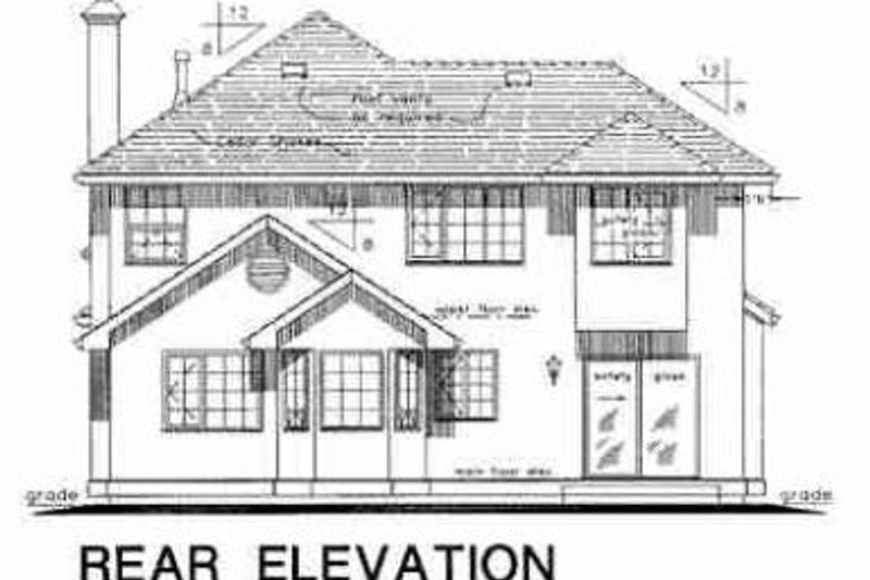 Dream House Plan - Exterior - Rear Elevation for European House Plan #18-9180 - 4 bed, 2.5 bath