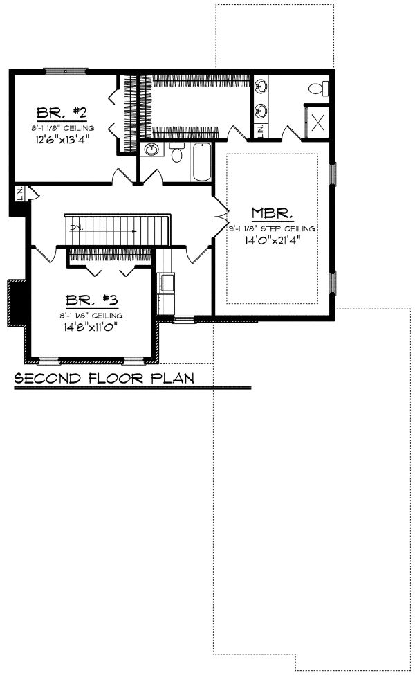 European Floor Plan - Upper Floor Plan #70-1174