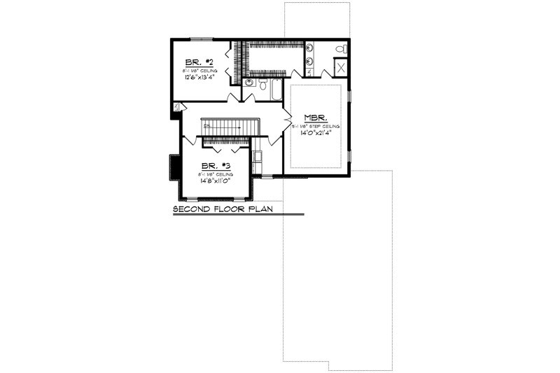 Architectural House Design - Floor Plan - Upper Floor for European House Plan #70-1174 - 3 bed, 2.5 bath