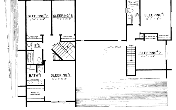 Modern Floor Plan - Upper Floor Plan #303-136
