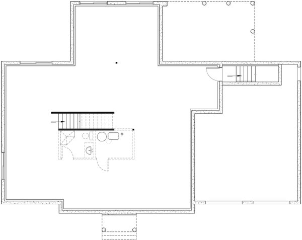 House Design - Floor Plan - Lower Floor for Cottage House Plan #23-2881 - 2 bed, 2 bath