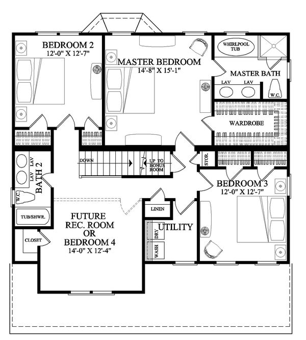 House Blueprint - Cottage Floor Plan - Upper Floor Plan #137-268