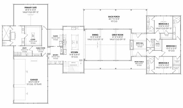 Modern Floor Plan - Main Floor Plan #1096-122