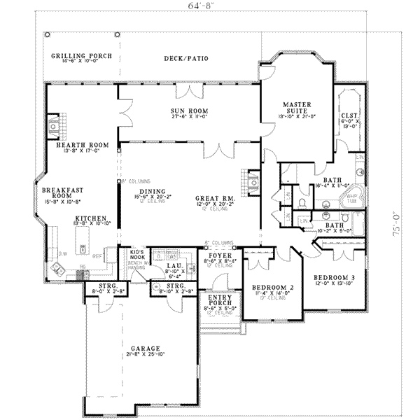House Plan Design - Traditional Floor Plan - Main Floor Plan #17-2172