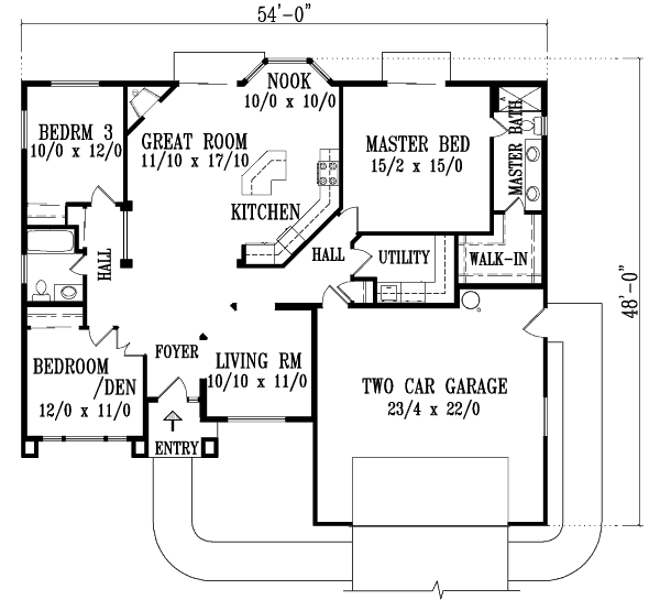 Adobe / Southwestern Floor Plan - Main Floor Plan #1-1311