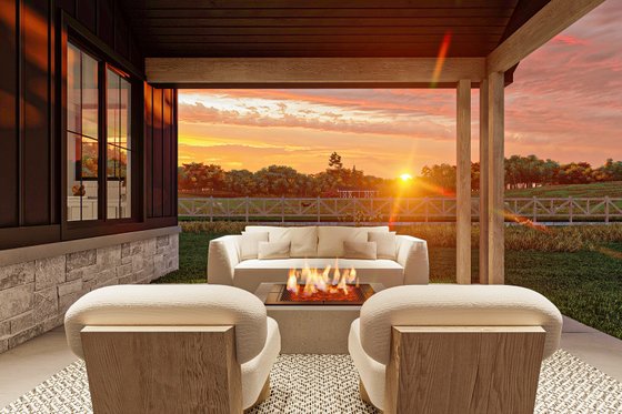 Exterior - Outdoor Living 1 for Barndominium House Plan #455-261 - 2 bed, 2 bath