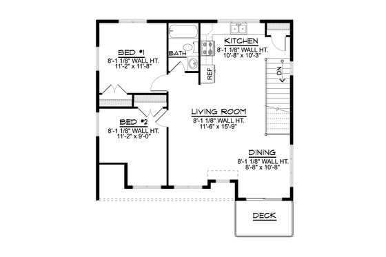 Floor Plan - Upper Floor for Traditional House Plan #1064-144 - 2 bed, 1.5 bath