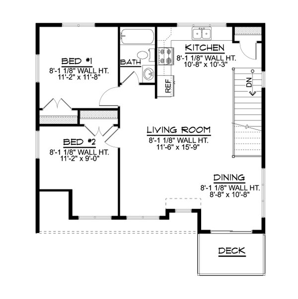House Blueprint - Traditional Floor Plan - Upper Floor Plan #1064-144