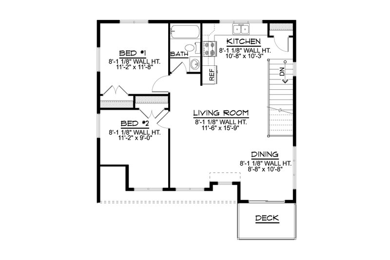 Architectural House Design - Floor Plan - Upper Floor for Traditional House Plan #1064-144 - 2 bed, 1.5 bath