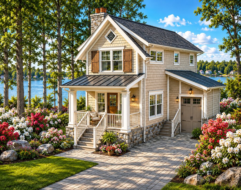 Exterior - Front Elevation 2 for Craftsman House Plan #928-92 - 2 bed, 1.5 bath