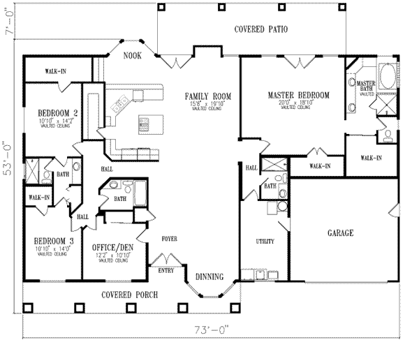 House Design - Adobe / Southwestern Floor Plan - Main Floor Plan #1-694