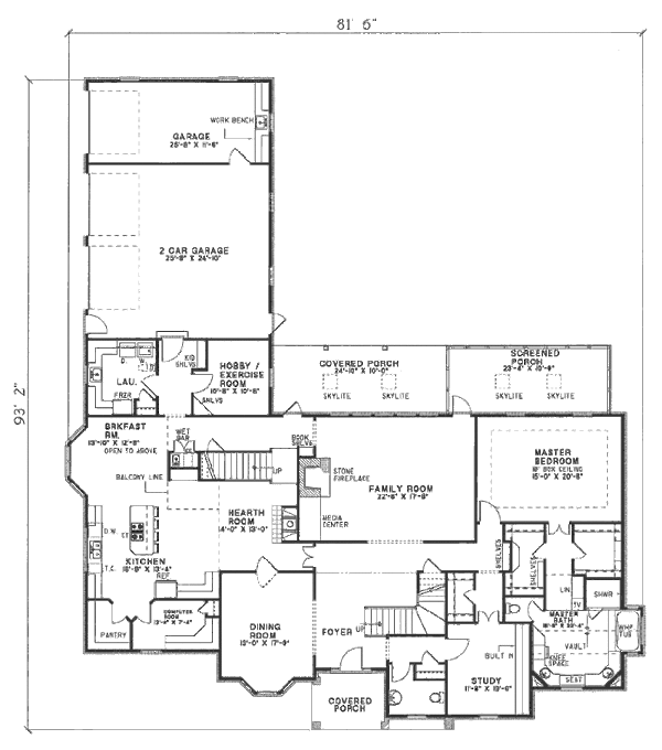 House Plan Design - European Floor Plan - Main Floor Plan #17-222