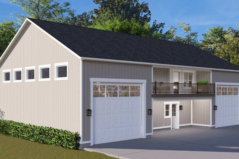 Home Plan - Exterior - Front Elevation 3 for Barndominium House Plan #1060-230 - 1 bed, 2.5 bath