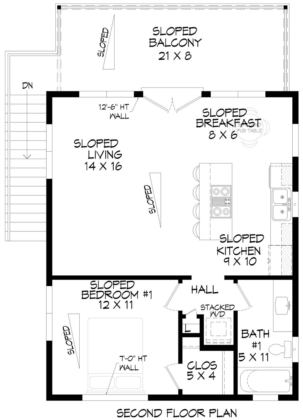 Contemporary Style House Plan 2 Beds 2 Baths 1076 Sq Ft Plan 932 contemporary-style-house-plan-2-beds-2-baths-1076-sq-ft-plan-932