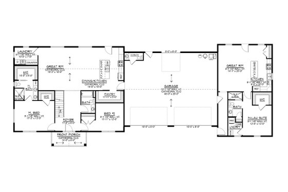 Floor Plan - Main Floor for Contemporary House Plan #1064-447 - 3 bed, 3.5 bath