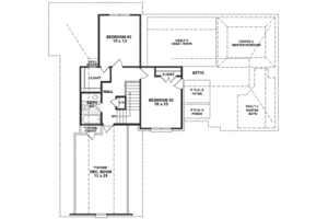 Floor Plan - Upper Floor for Traditional House Plan #81-536 - 3 bed, 2.5 bath