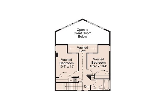 Floor Plan - Upper Floor for Cabin House Plan #124-1444 - 3 bed, 2.5 bath