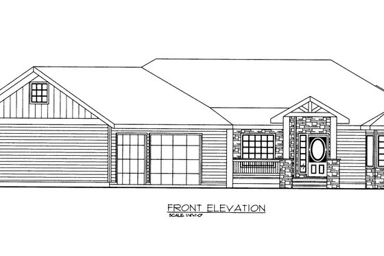 Exterior - Front Elevation 3 for Traditional House Plan #117-1101 - 3 bed, 3 bath