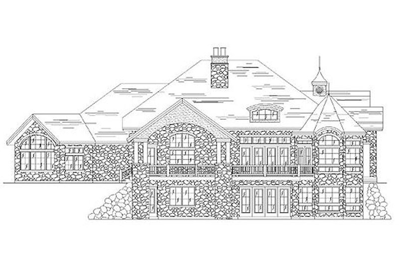 Architectural House Design - Exterior - Rear Elevation for European House Plan #5-406 - 5 bed, 4.5 bath