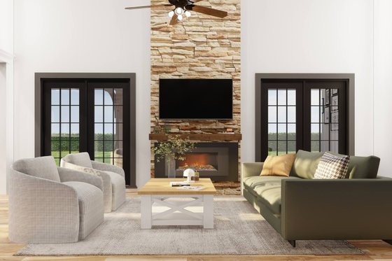 Interior - Family Room for Traditional House Plan #17-2881 - 4 bed, 3 bath
