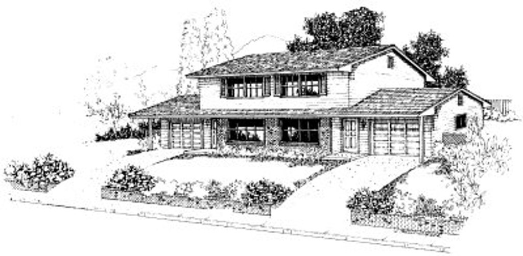 Exterior - Front Elevation 2 for Traditional House Plan #303-238 - 2 bed, 1.5 bath