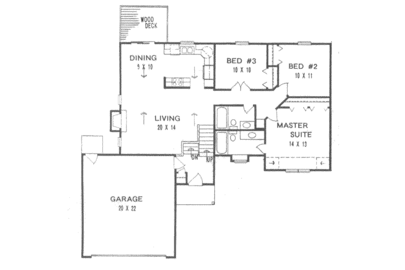 House Blueprint - Floor Plan - Main Floor for Traditional House Plan #58-106 - 3 bed, 2 bath