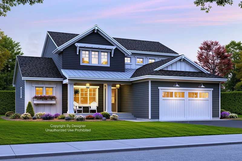 Dream House Plan - Craftsman Exterior - Front Elevation Plan #51-1379