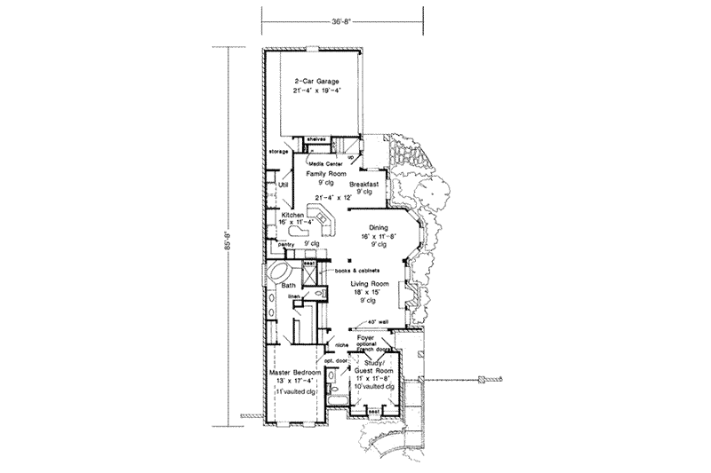 Home Plan - Floor Plan - Main Floor for European House Plan #410-376 - 3 bed, 3 bath
