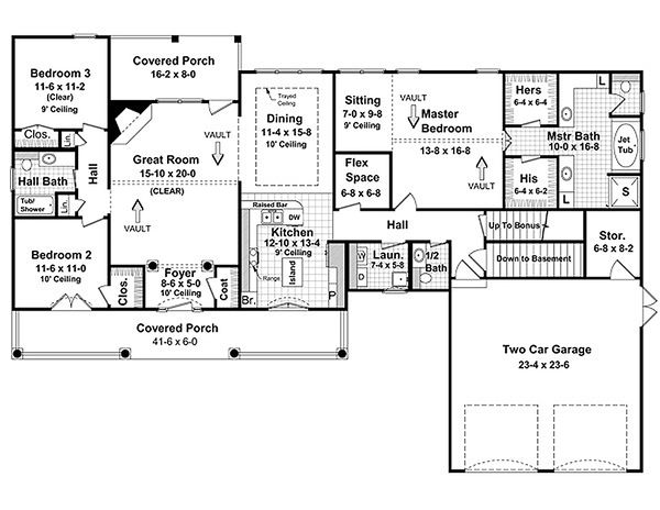 Southern Floor Plan - Main Floor Plan #21-230