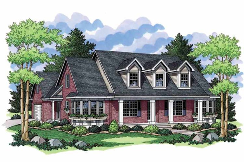 Architectural House Design - Country Exterior - Front Elevation Plan #51-1106