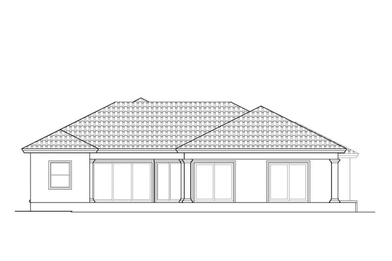 Home Plan - Exterior - Rear Elevation for Mediterranean House Plan #1017-115 - 4 bed, 3 bath