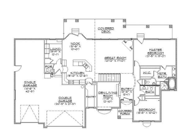 House Blueprint - Traditional Floor Plan - Main Floor Plan #945-108
