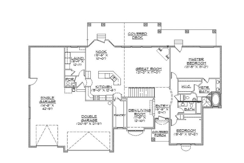 House Blueprint - Floor Plan - Main Floor for Traditional House Plan #945-108 - 2 bed, 2.5 bath
