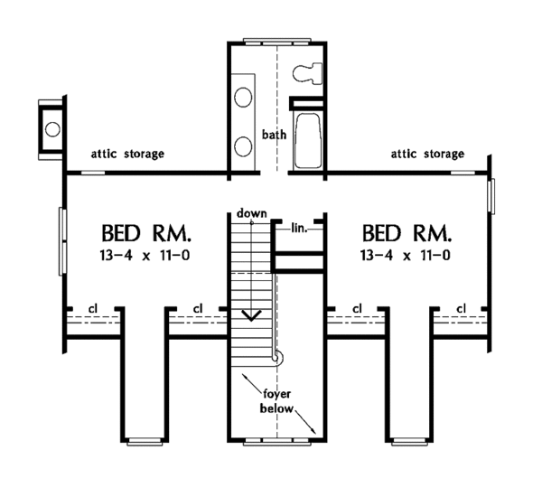 Country Floor Plan - Upper Floor Plan #929-485