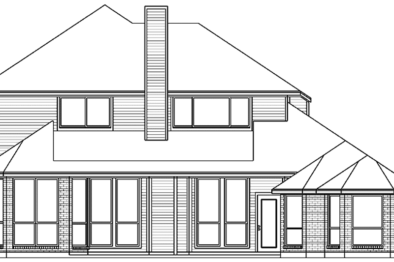 House Blueprint - Exterior - Rear Elevation for Traditional House Plan #84-702 - 4 bed, 2.5 bath