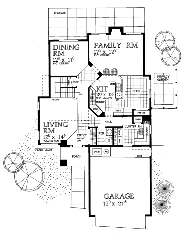 Architectural House Design - Contemporary Floor Plan - Main Floor Plan #72-949