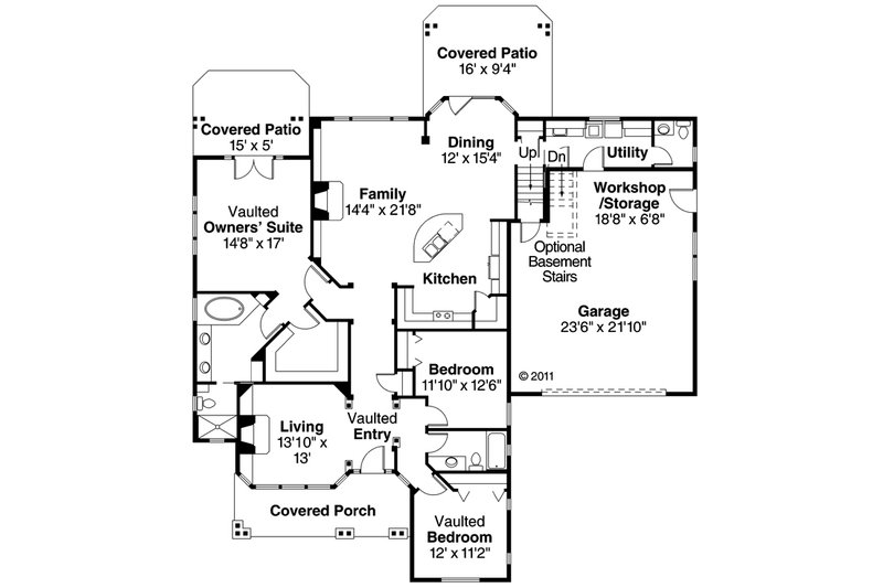Home Plan - Floor Plan - Main Floor for Craftsman House Plan #124-423 - 3 bed, 2.5 bath