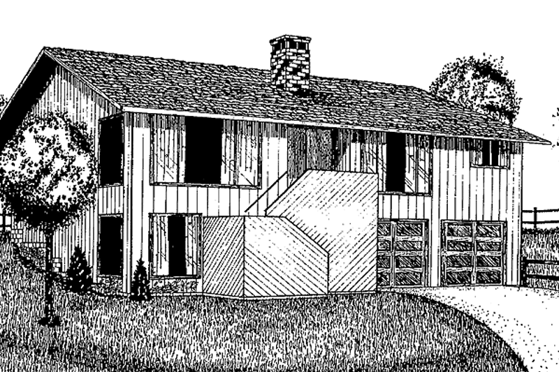 Home Plan - Contemporary Exterior - Front Elevation Plan #60-887