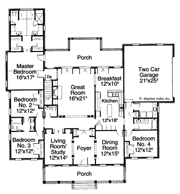 Architectural House Design - Classical Floor Plan - Main Floor Plan #429-181