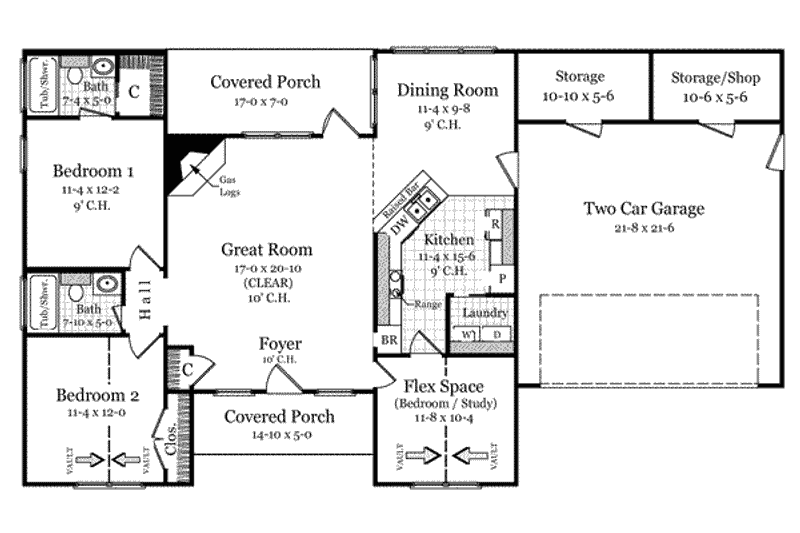 Dream House Plan - Floor Plan - Main Floor for European House Plan #21-171 - 3 bed, 2 bath