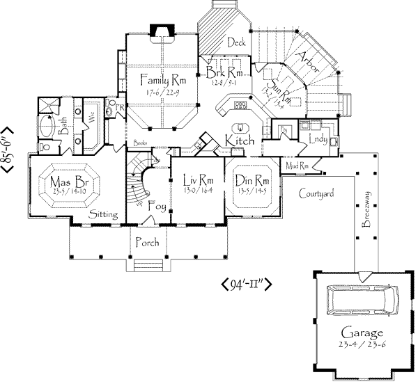 Country Floor Plan - Main Floor Plan #71-123