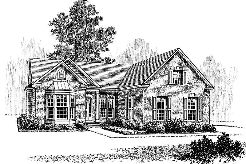 Architectural House Design - Exterior - Front Elevation 3 for Ranch House Plan #453-210 - 3 bed, 2 bath