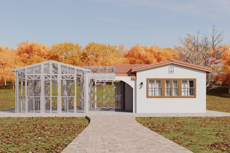 Home Plan - Exterior - Front Elevation 3 for Mediterranean House Plan #1106-33 - 3 bed, 2 bath