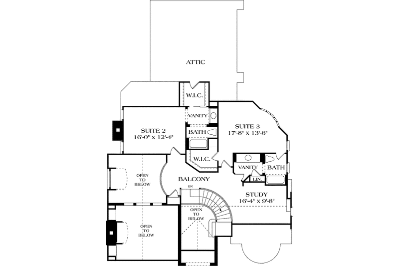 House Plan Design - Floor Plan - Upper Floor for Country House Plan #453-293 - 3 bed, 3.5 bath