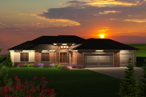 Ranch Exterior - Front Elevation Plan #70-1119